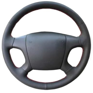 Auto Lenkradbezüge Selbstgemachter Lenkradbezug Für Skoda Für Octavia Für Fabia 2005 2006 2007 2008 2009 2010 Lenkradbezug(White Thread)