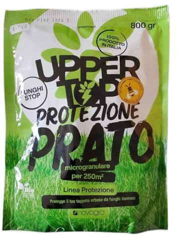 UPPER TOP PROTEZIONE PRATO da Funghi Dannosi, Antifungino per Tappeto Erboso, Stop Funghi e Muffe,Sicuro per Api,Prato Verde e Sano,800g (1)