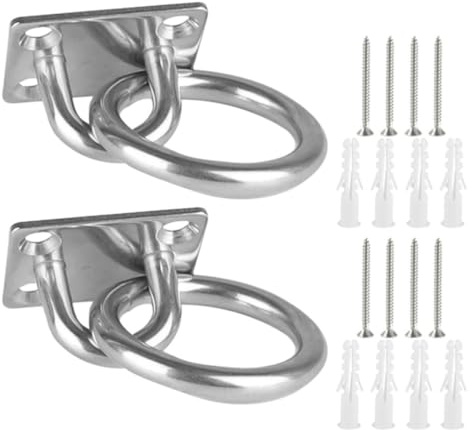 LIFKOME Ganci da Soffitto in Acciaio Inossidabile Heavy Duty 2 Pezzi Piastra di Ancoraggio per Feste Estive e Fissaggio Resistente per Amache e Vele Ombreggianti
