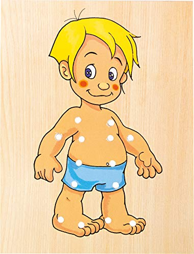 Hape International Woody_trådspel – pojke med kläder, 90018