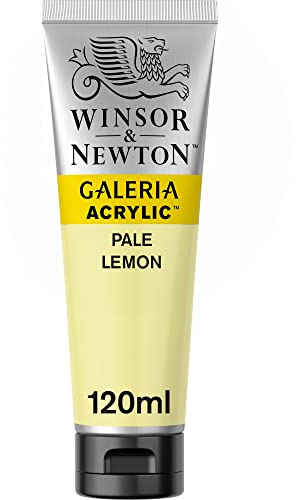 Winsor & Newton 2131434 Galeria Acrylfarbe, hohe Pigmentierung, lichtecht, buttrige Konsistenz, 120 ml Tube - Zitronengelb Blass