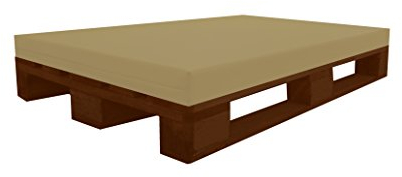 Dibapur PALETTENKISSEN MATRATZENKISSEN (120x80x8 cm, Sand) Mit Kunstleder flammhemmend MVSS 302 - UV stabilisiert Schaumstoff FÜR EUROPALETTE - RG40/60 FEST-