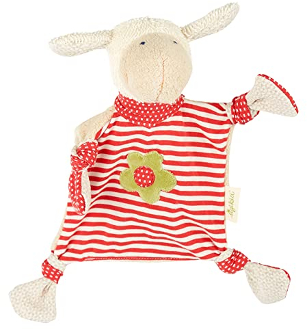 SIGIKID 40862 Schnuffeltuch Schaf Green Mädchen Babyspielzeug empfohlen ab Geburt rot