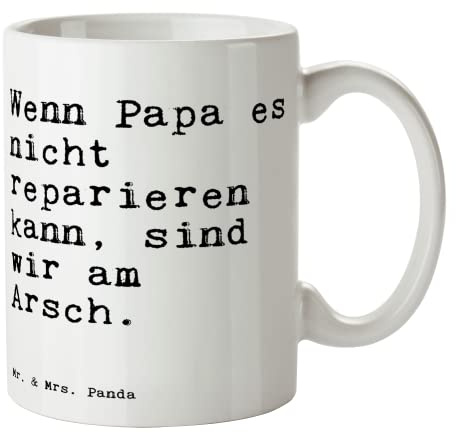 Mr. & Mrs. Panda Tasse Wenn Papa es nicht... - Geschenk, Spruch Sprüche Weisheiten Zitate Lustig Weisheit Worte, Sprüche, Kaffeetassen, Männer,