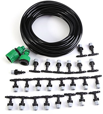 Yosoo Micro-Bewässerungs-Set Water Misting Cooling Drip Sprinkler-System für Patio Garten Landschaft Blume (Abmessung : 15M)