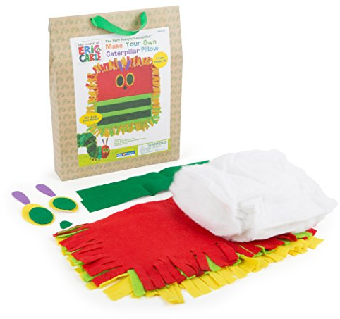 small foot 10665 Bastelset Die kleine Raupe Nimmersatt für EIN buntes Kissen, inkl. Kissenbezug, Filzaugen und Füllmaterial, in praktischer Tragetasche, fördert die Kreativität