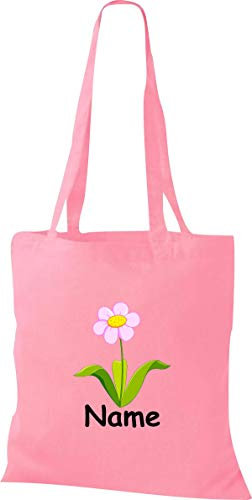 Shirtinstyle Stoffbeutel Tasche, Tiermotiv Blume mit Wunschnamen, Natur Zoo Tiere Animal, Geschenk, Baumwolltasche, Logo, Spruch, Verwandschaft, Motiv, Farbe Rot