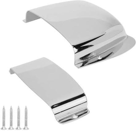 Alnicov Bass Pickup Cover Zinc Alloy Pickup Bridge Plate Cover Set for Bass Electric Guitar，Chrome