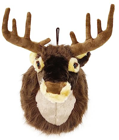 Toyland® 50 cm (20 Zoll) festlicher, batteriebetriebener singender Rentierkopf – bewegungsaktiviert – an der Wand montierte Weihnachts-Plüschdekorationen