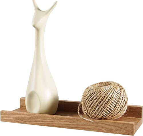 Recogwood Wooden Shelves-30cm Floating Shelf Wall Mounted, Solid Oak Wood Wall Shelves, Picture Ledge Shelves for Bedroom, Bathroom, Living Room, Kitchen, Home Office, Laundry room