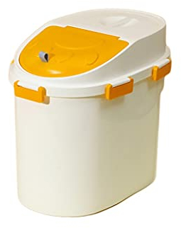 Dispensador de rache de alimentos plástico sellado de envase de arroz, adecuado para mascotas para perros y gato Cajas de alimentos con cubierta de bloqueo Cuchara de copa de medición 7-9 kg de gran c