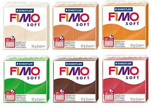 Fimo Staedtler Soft Polymer Ofen Modelliermasse - Herbsttöne - 6er Set