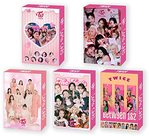 ZHENGGE 5 Pack/150 Pcs Twice Lomo Karte Kpop Fotokarten Grußkarte mit Postkarten-Box