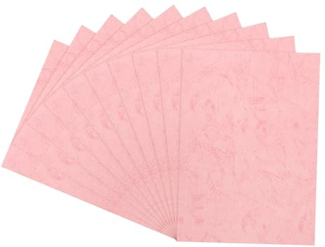 sourcing map 50 cubiertas de encuadernación de cuero granulado A4 de 180 g/m², papel texturizado de cuero sin perforar para informes de negocios, rosa pálido