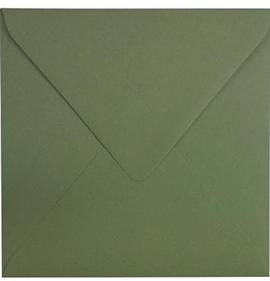 Netuno 100 Briefumschläge Grün quadratisch 15,3x15,3 cm natürlich und edel | 120g Materica Verdigris · feine grüne Kuverts Naturpapier für Weihnachten, Advent, Einladungen, Herbst & Grußkarten