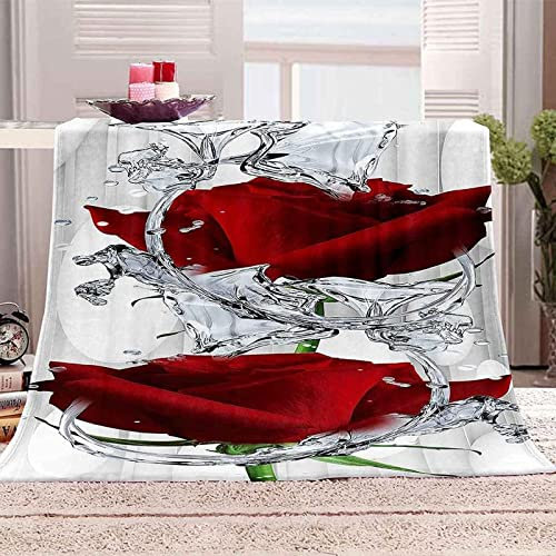 okoikfc Kuscheldecke Flauschig 220x240 cm 3D Rot Decke Fleecedecke - Wohndecke, Sofadecke XXL, Decke Couch Blanket, Kuscheldecke Große, Sofa überwurfdecke