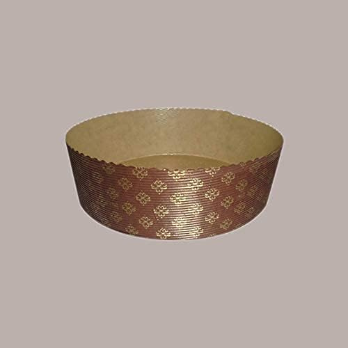 Lucgel Srl 10 moldes para hornear en papel horno para panettone bajo de 450 gr Dm155H55mm