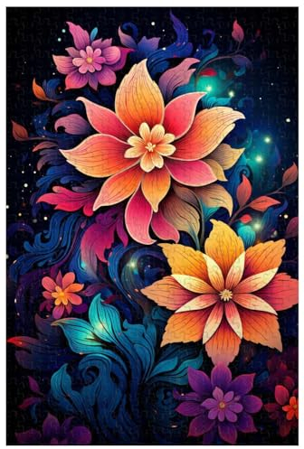 Puzzles für Erwachsene, 1000 Teile, für blühende farbige Mandala-Blumen, Pflanzenpuzzles, dekorative Gemälde (d ; 1000)