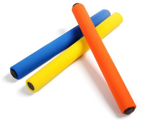 Kikeep Track and Field Relay Batons Sticks Assorted Color Relay Running Race Batons Sticks Foam Relay Running Baton 3 Pack Track & Field Sticks (3)