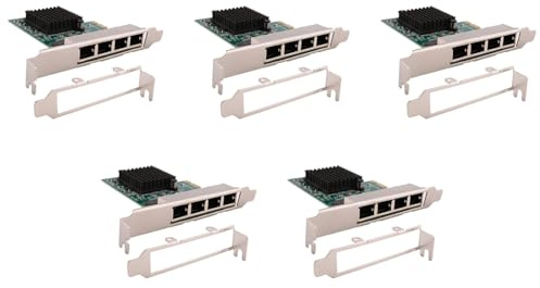 Fegtrty 5X Cartes Réseau Adaptateur Réseau/Ethernet/LAN Carte Réseau PCI-E Carte Réseau Realtek RJ45 Internet Ethernet Gigabit 4 Ports