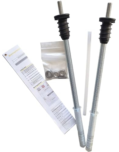 Celo Resitherm Gewindestangen M16 Stahl verzinkt Länge 385mm mit Anschlussgewinde M12x70mm Edelstahl A4-2er Set