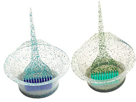 IWOWHERO Haarfärbe Satz Mit 2 Pinsel Und Schalen Wiederverwendbar Für Selbstgemacht Haarfärbung Blau Und Grün Einfach Zu Reinigen Für Salon Und Zuhause