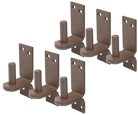Alberts 822026 DURAVIS® Kloben auf Platte | DII-Haken | rostbraun duplexbeschichtet | Dornmaß Ø13 mm | Platte 100 x 35 mm | 6er Set