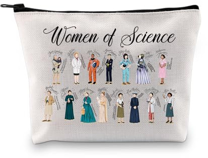 PLITI Women of Science Gift Science Themed Gift Women Empowerment Gift Scientist Gift Stem Teacher Gift Scientist Makeup Bag (Science Women bagU)