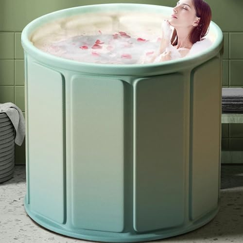 haiyusm Faltbare Badewanne Erwachsene Tragbarer Badewannen mit Sprudelfunktion für Den Außenbereich Eistonne Mobile Badewanne für Dusche Ice Bath PVC (80cm,Black)