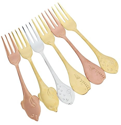 Ciieeo Fischgabeln Aus Edelstahl 6er-pack Dessertgabeln Mit Griff Für Weihnachten Geburtstag Jahrestag