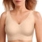 JoliComfy Bras for Women Push Up Bra Seamless Non Wired Bralette Wireless Support Bra w Extender(Nude,XL)