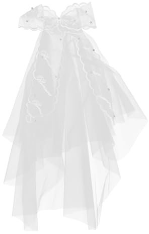 OATIPHO Braut Schleier Mit Haarschmuck Eleganter Weißer Tüll Schleier Mit Großem Schleifen-design Für Hochzeiten Und Junggesellenabschiede Leicht Und Einfach Zu Tragen