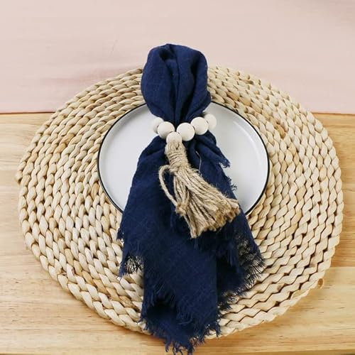 100 Stück Elfenbeinfarbene Baumwollgaze-Servietten, 32 x 32 cm, wiederverwendbare Tischdekoration für Hochzeiten, Partys, Weihnachten – Stoffservietten im Vintage-Stil für elegantes Essen