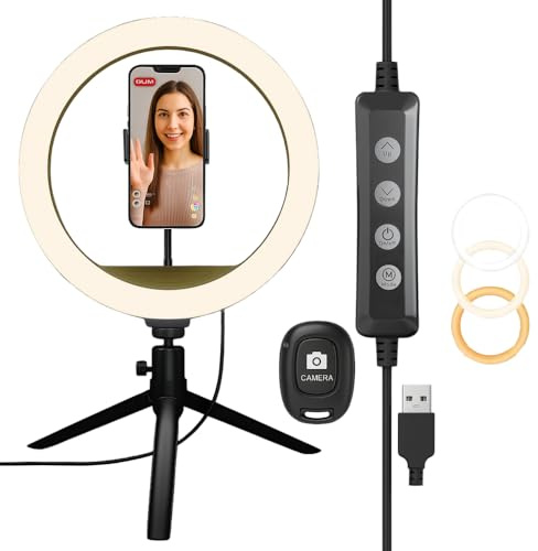 10.2 RGB LED Ring Light for Live Streaming - Adjustable Color Modes, Phone Holder, Desktop Tripod Stand, Beauty Fill Light for TikTok, YouTube, Makeup, Photography, Zoom, Selfies