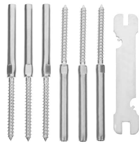 SOIMISS Tornillo De Cabeza Atornillada De Acero Inoxidable Para Barandilla De Cable 3/16 Kit De Barandilla De Terraza Resistente Corrosión 3 Adecuado Para Exteriores e Interiores De Bricolaje