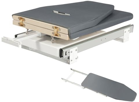 Rotation à 180° - Planche à repasser extensible - Pliable - Silencieuse - 20 dB - Pour centrale vapeur - Planche à repasser - Housse en coton amovible - Charge maximale : 45 kg - Pour montage dans une