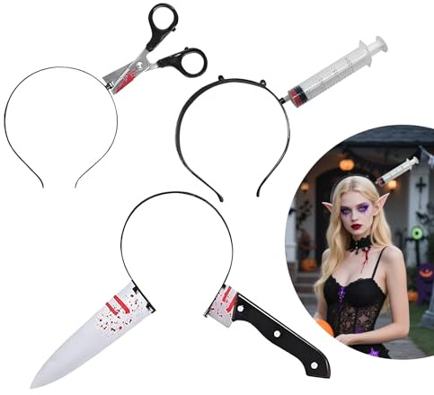 fshxj Halloween Haarreif,3Pcs Halloween Kopfschmuck,Blutige Kopfschmuck, Halloween Haarschmuck für Damen, Halloween Kostüm Accessoire für Herren bei der Halloween Party