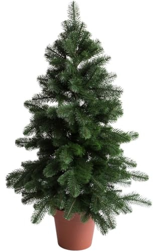künstlicher Tannenbaum Karpaten im braunen Kunststofftopf, ca. 90 cm Gesamthöhe