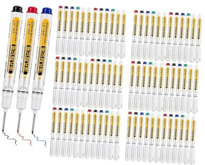 MotiveTech 75 Piezas de Marcadores de Agujeros Profundos para Carpintero, Herramienta de Marcado para Carpintería Y Vidrio.