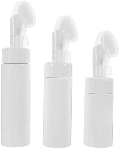 Generico Flaconi Schiumogeni da Viaggio 3 Pezzi 100ml-150ml-200ml Pet con Pompa Dosatore Ricaricabili per Detergenti Viso e Corpo con Spazzola, Dispenser Portatile per Shampoo e Sapone