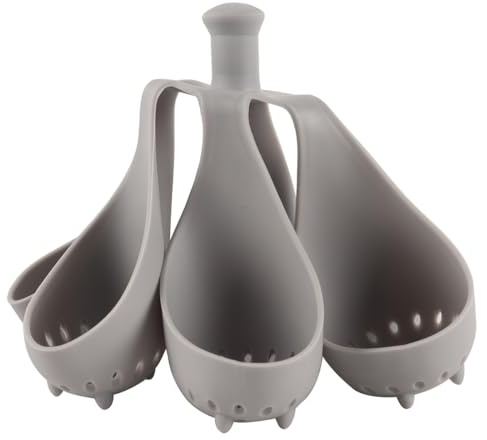 Qury Hueveras de silicona con 6 ranuras, resistente al calor, soporte para hervir huevos, color gris, molde de cocción sin quemaduras