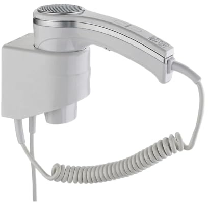 Secador de pelo de hotel montado en la pared 1200W, 2 velocidades, protección sobrecalentador perfecto para hoteles, resorts, apartamentos alquiler - Elegante diseño blanco, compacto y seguro
