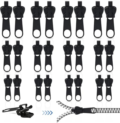 Reissverschluss Reparatur Set Ersatz,WideSmart 3 Größen,24 Stück sofortiger Reißverschluss-Fixierer,Abnehmbare reißverschluss Zipper Reparatur reißverschlus Reparaturset für Jacken,Koffer,Ruckäcke