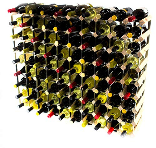 Cranville wine racks Classique en Bois de pin 90 de la Bouteille et galvanisé l'auto-Assemblage de Support de vin en métal