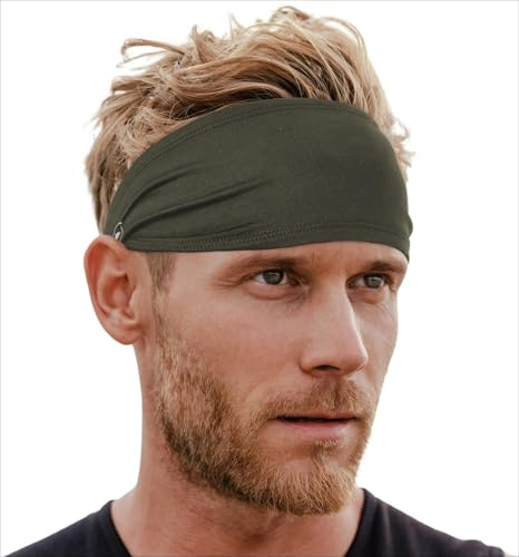 Tough Headwear Fascia per il sudore, verde, per allenamento, sport, ciclismo, calcio, taglia unica, ad alte prestazioni, per uomini e donne