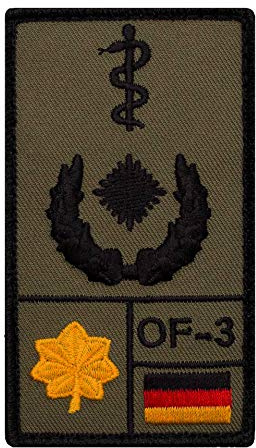Café Viereck ® Oberstabsarzt Bundeswehr Rank Patch mit Dienstgrad - Gestickt mit Klett – 9,8 cm x 5,6 cm