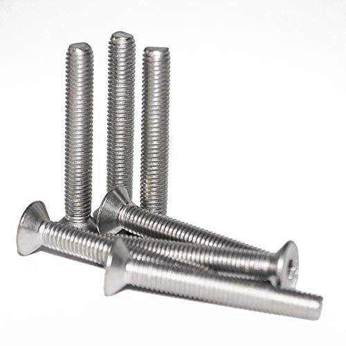 M5 x 50 mm Senkkopfschrauben mit Innensechskant (25 Stück) - DIN 7991 - ISO 10642 Senkkopf Schrauben - Gewindeschrauben - Vollgewinde - Edelstahl A2 V2A - rostfrei