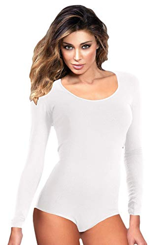 jadea. Body Maglia Manica Lunga 4154 in Cotone Elasticizzato