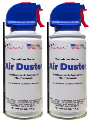 ETL Solutions Technician Grade Non-BITTERANT 3.5oz Air Duster for Electronics and Computer Maintenance - Pack of 2