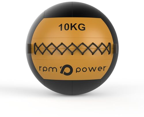 RPM Power Wall Ball – Weicher Medizinball/Wand-Medizinball für Ganzkörpertraining und Kraftübungen (2 kg – 10 kg – Gold)